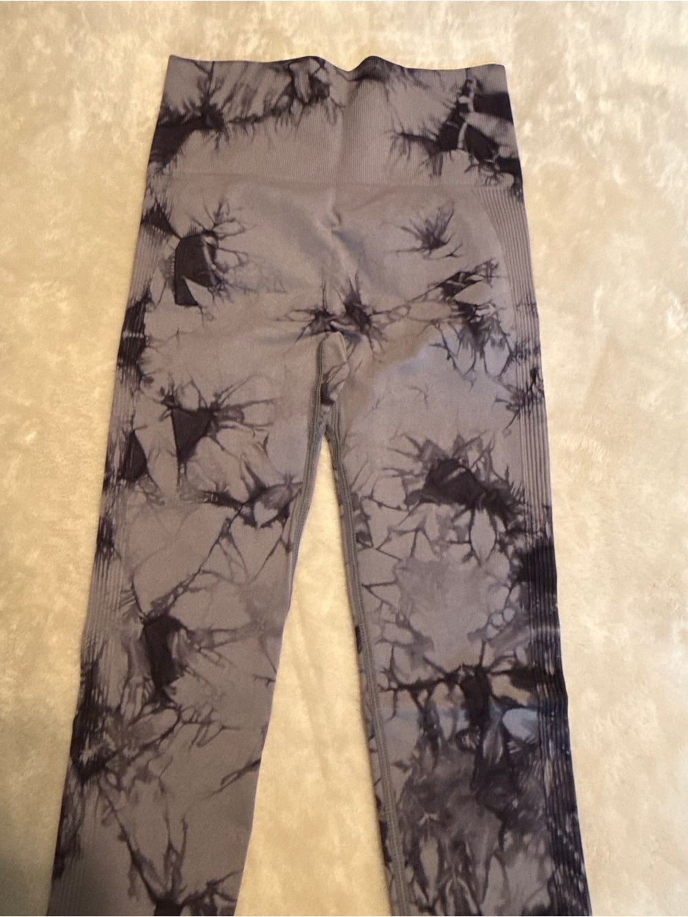 High-Waist Tie-Dye Gray Leggings
